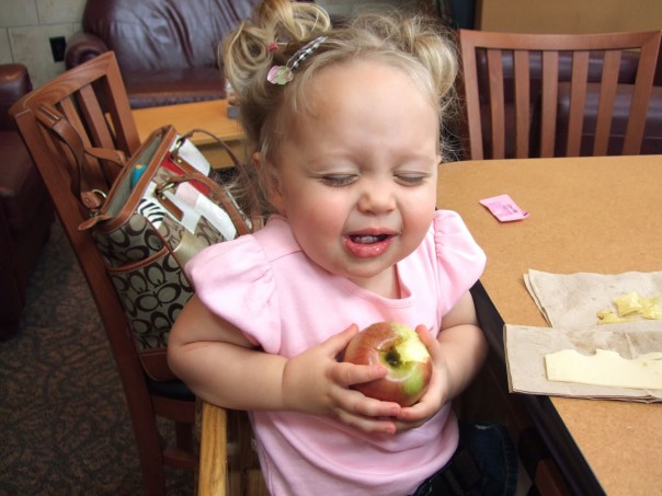 Emma Kate enjoying an apple!