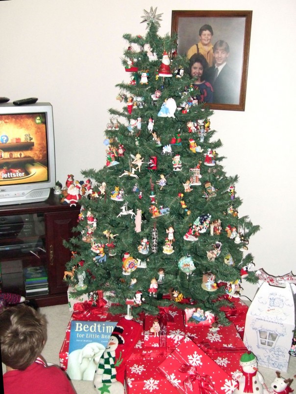 Emma Kate's very own Christmas tree at Grandma and Grandpa's house