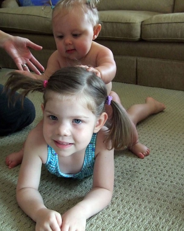 Pulling Megan's hair
