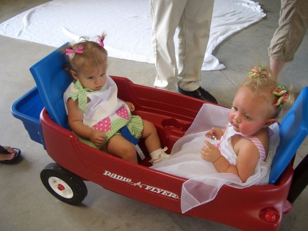 Brittain sharing her wagon