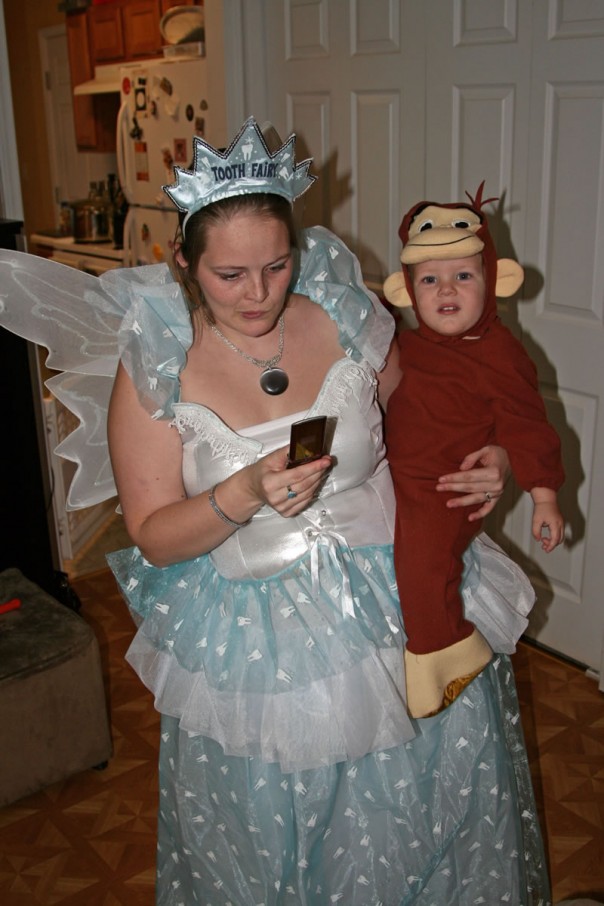 The Tooth Fairy (Kate) and Curious George (Robert)