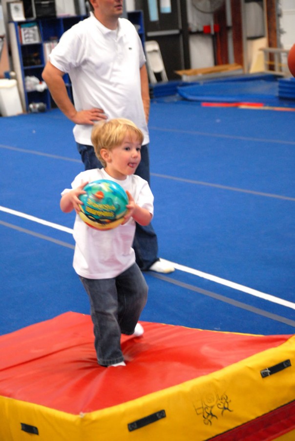 Jadon enjoying his 3rd birthday at the gym!