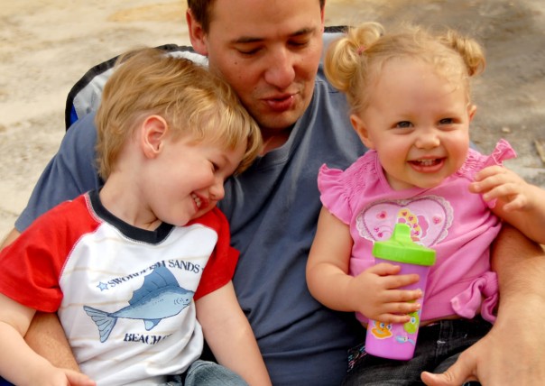 Uncle Jay entertaining Jadon and Emma Kate