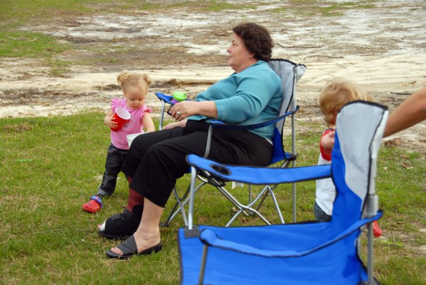 Grandma is the keeper of the fish food