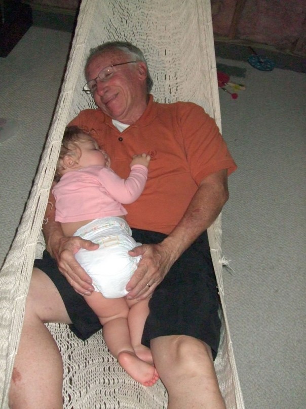Taking a nap in the basement with Grandpa