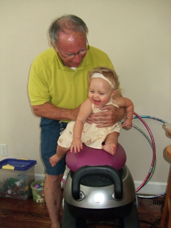 Emma Kate was a big fan of this funky workout machine. I'm not sure what it's called.