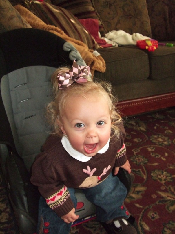 It's a lot more fun sitting in a car seat when you're not in the car!