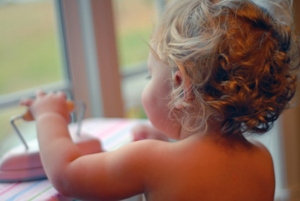 Ironing, just one of the chores we're hoping she'll master before too long