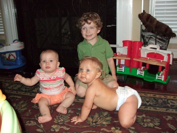 Neighbors Harrison and Morgan visit Emma Kate