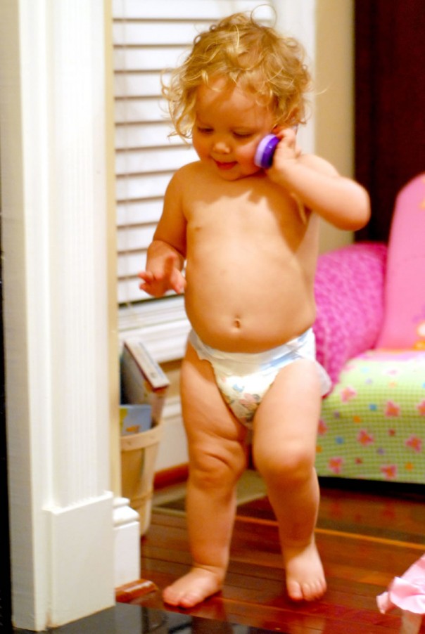 talking on the phone (where does she get that from???)