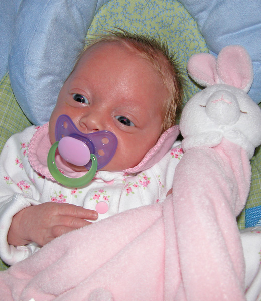 Emma Kate and bunny blanket