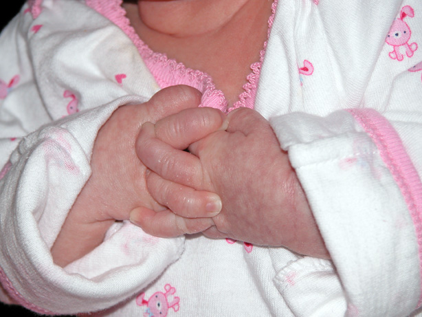 intertwined fingers
