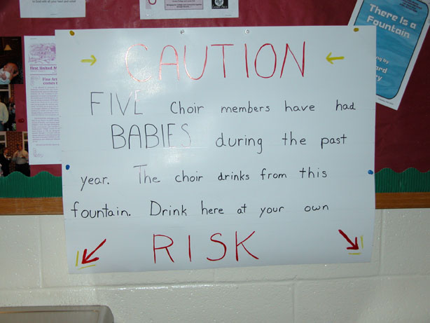 water fountain sign